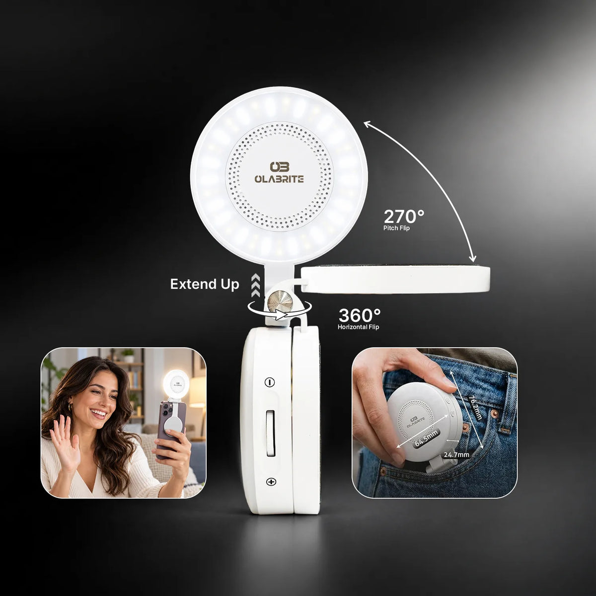 OLABRITE Snapglow Magnetic Selfie Light